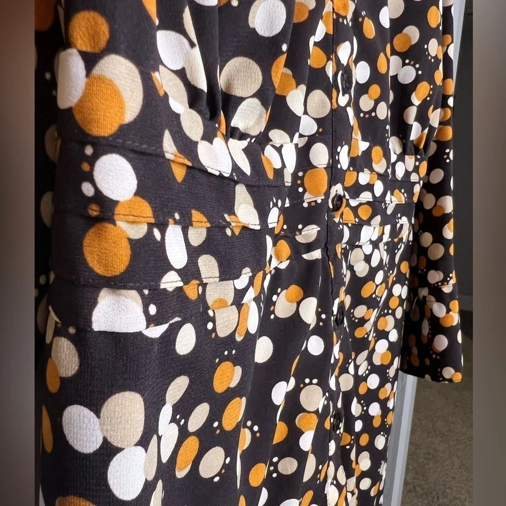 394. Croft and barrow womenās stretch blouse with tie STUNNING autumn colors - Picture 11 of 12